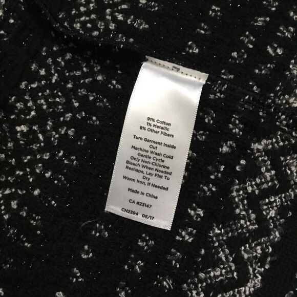 NWT TALBOTS Black Mixed Stiched Sparkle Sweater Coat Topper Petites size S - Picture 7 of 8